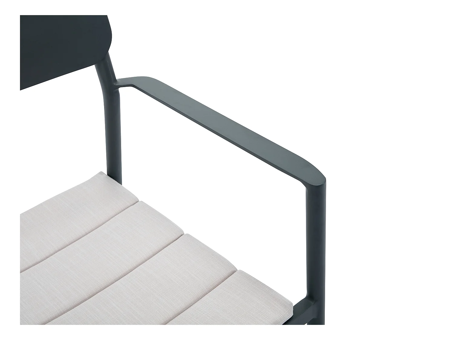 Conjunto de 2 sillones de jardín apilables de aluminio con cojín blanco - Antracita - LOTTYS de MYLIA
