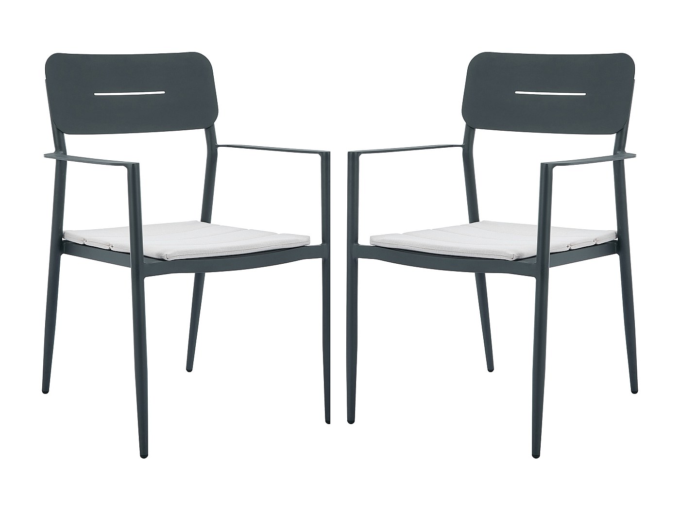 Lot De 2 Fauteuils Cuir Beige – Moderne – Avec Coussins – Occasion