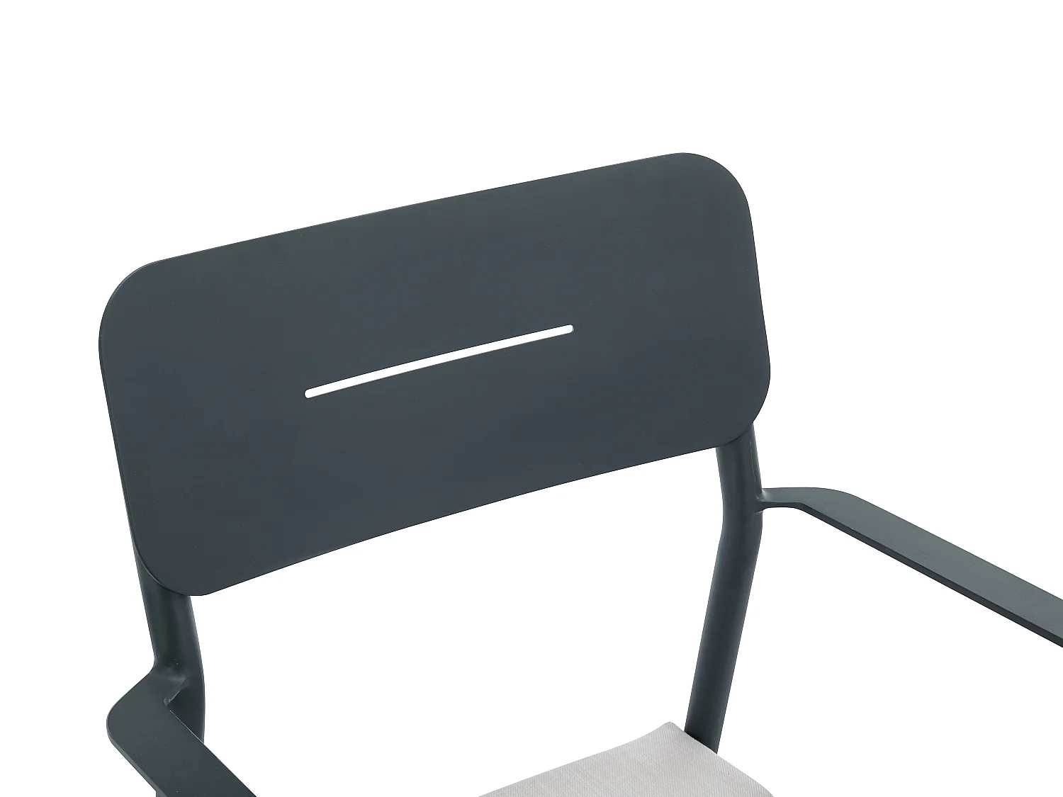 Lot de 2 fauteuils de jardin empilables en aluminium avec coussin blanc - Anthracite - LOTTYS de MYLIA