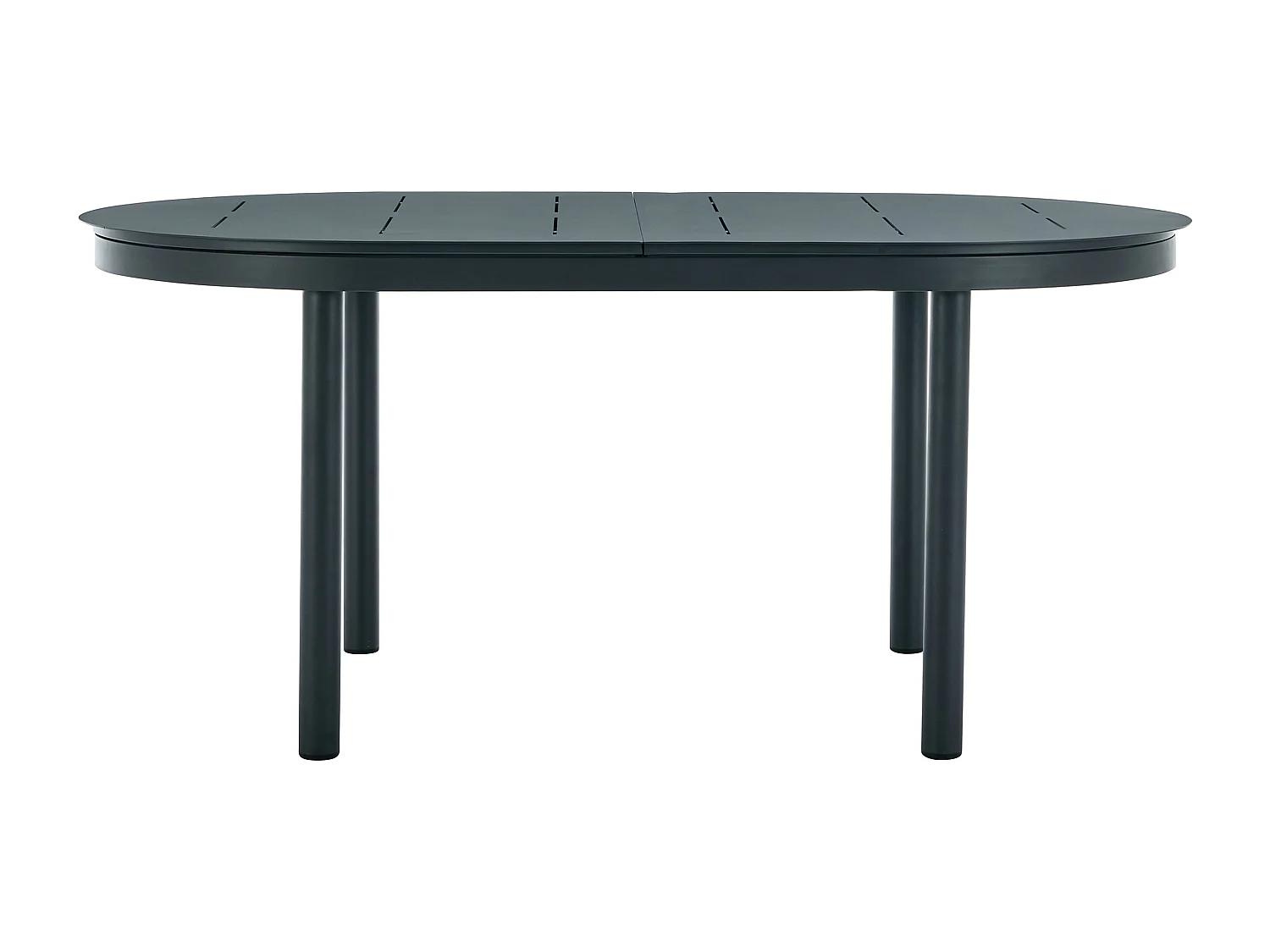 Garten-Essgruppe: Tisch ausziehbar 170/240 cm + 6 stapelbare Sessel - Aluminium - Anthrazit - LOTTYS von MYLIA