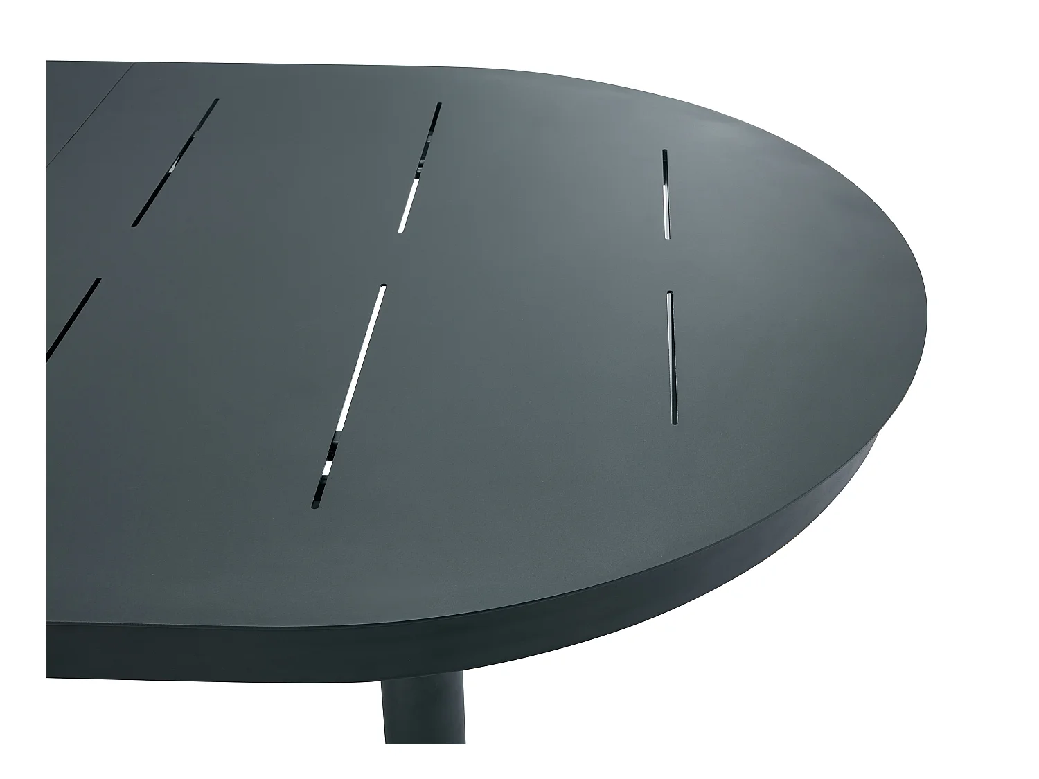 Salle à manger de jardin en aluminium : table extensible L.170/220 cm et 6 fauteuils empilables - Anthracite - LOTTYS de MYLIA