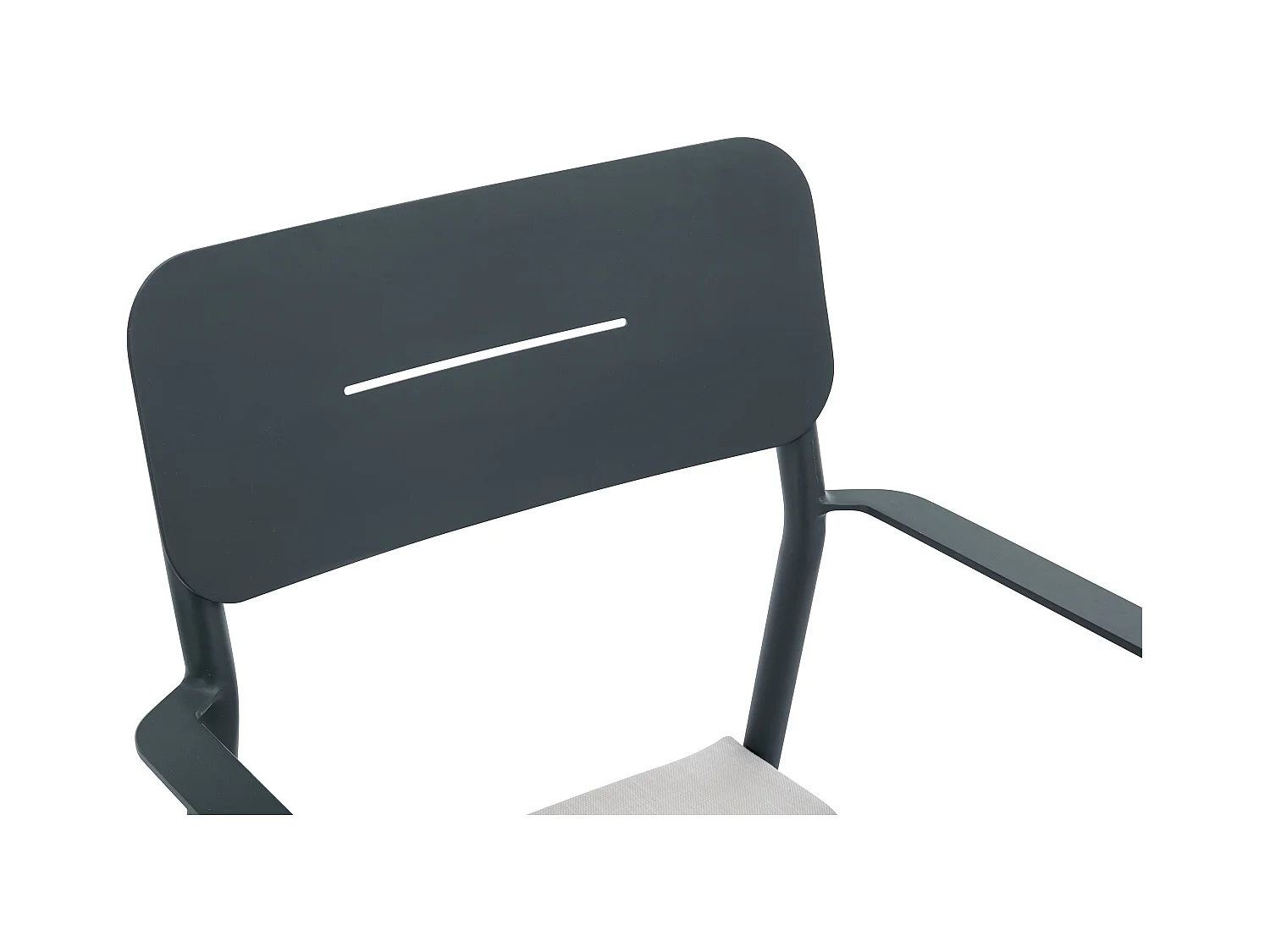 Salle à manger de jardin en aluminium : table extensible L.170/220 cm et 6 fauteuils empilables - Anthracite - LOTTYS de MYLIA