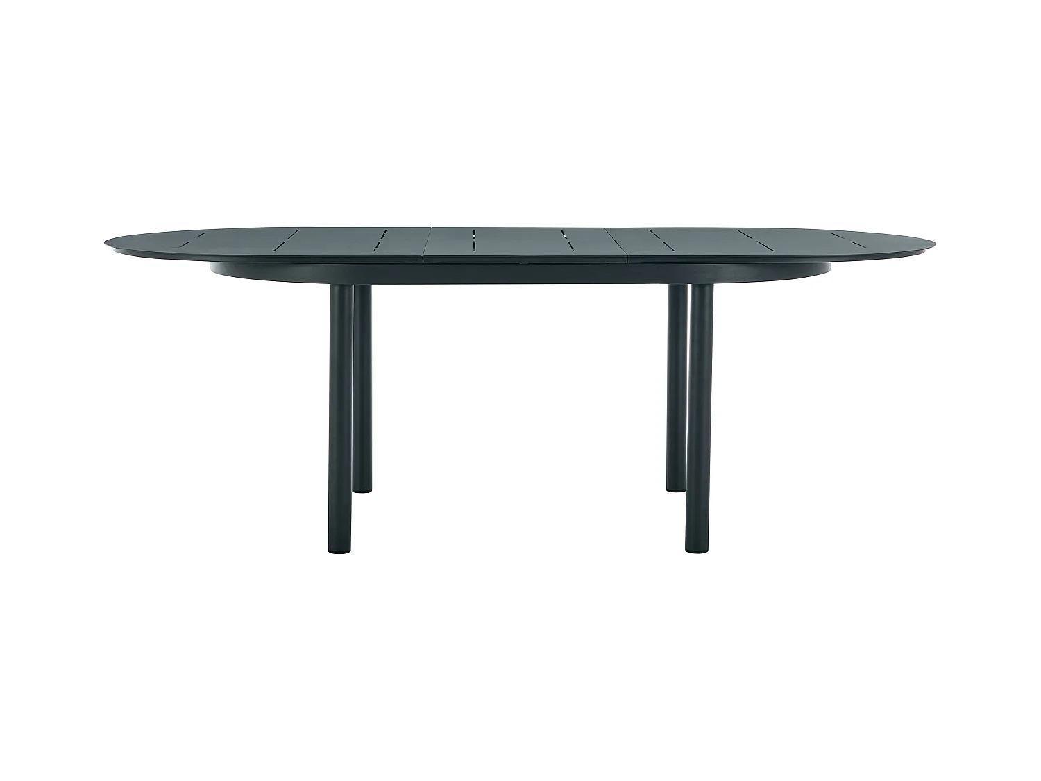 Salle à manger de jardin en aluminium : table extensible L.170/220 cm et 6 fauteuils empilables - Anthracite - LOTTYS de MYLIA