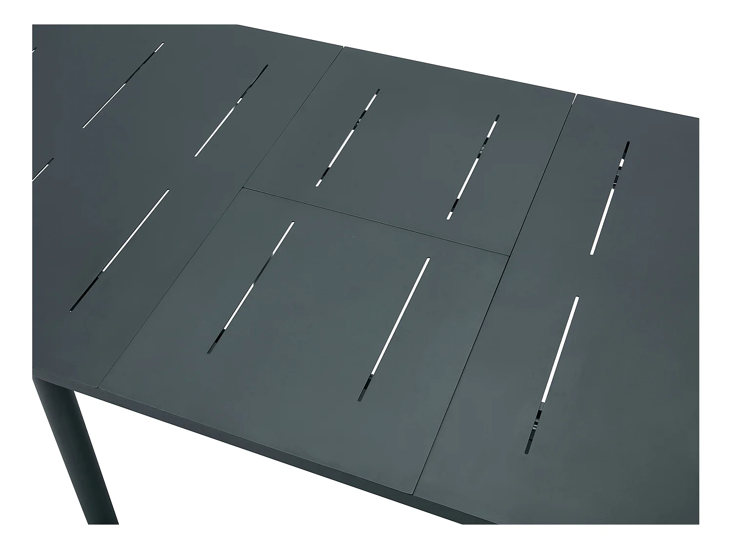 Salle à manger de jardin en aluminium : table extensible L.170/220 cm et 6 fauteuils empilables - Anthracite - LOTTYS de MYLIA