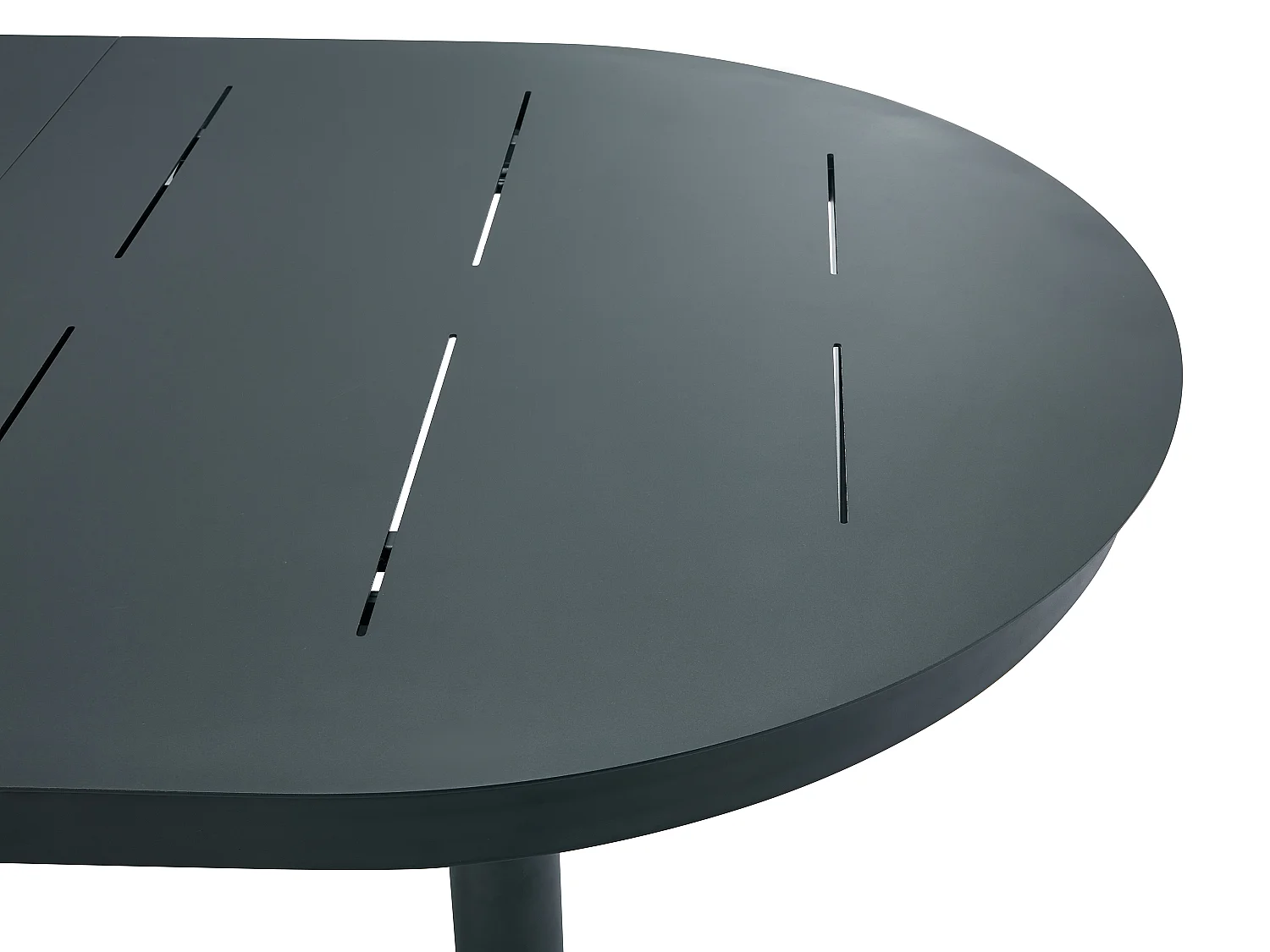 Salle à manger de jardin en aluminium : table extensible L.170/220 cm et 6 fauteuils empilables - Anthracite - LOTTYS de MYLIA