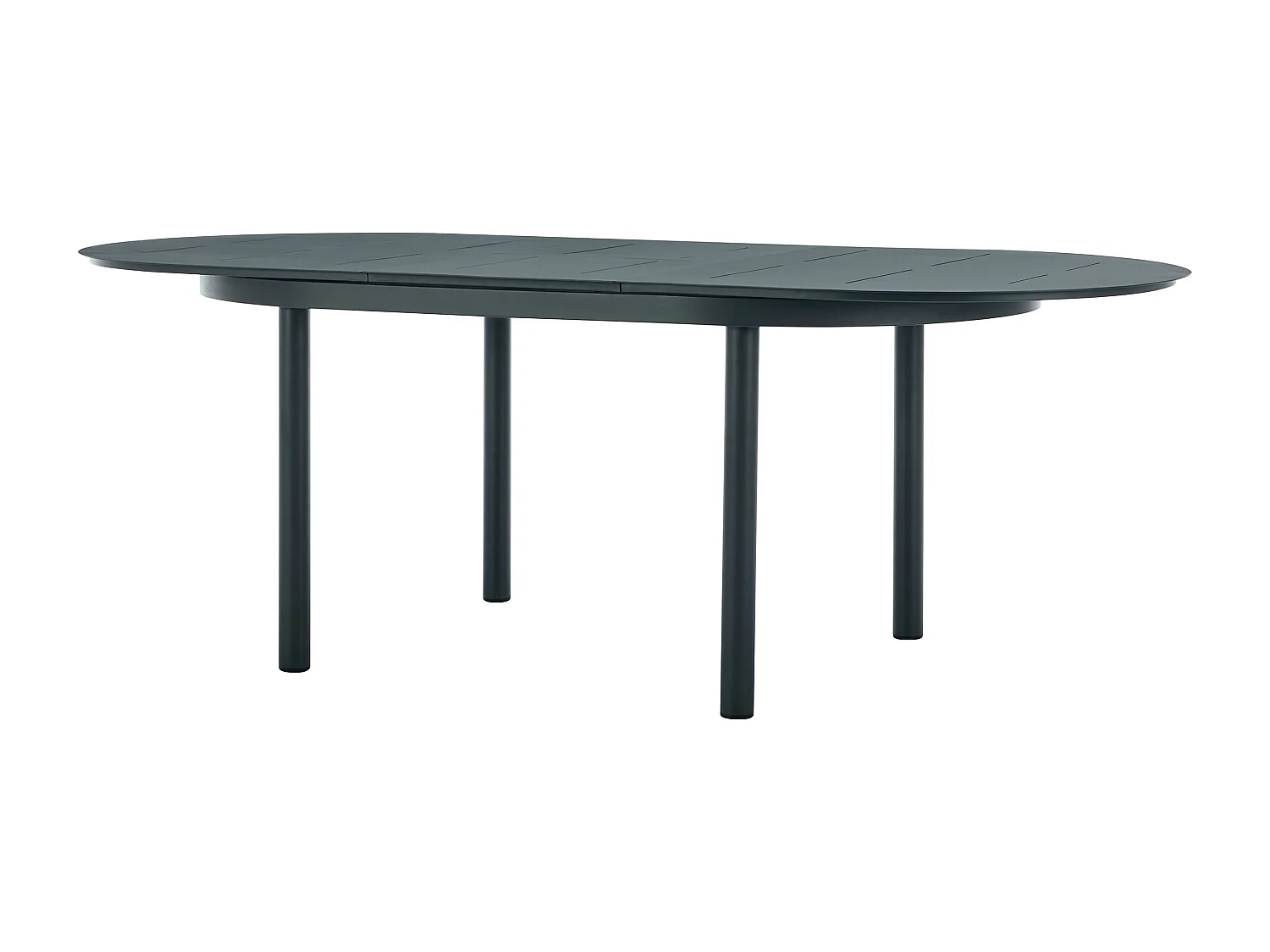 Sala da pranzo da giardino alluminio: tavolo allun. L.170/220 4 poltrone impilabili Antracite LOTTYS di MYLIA