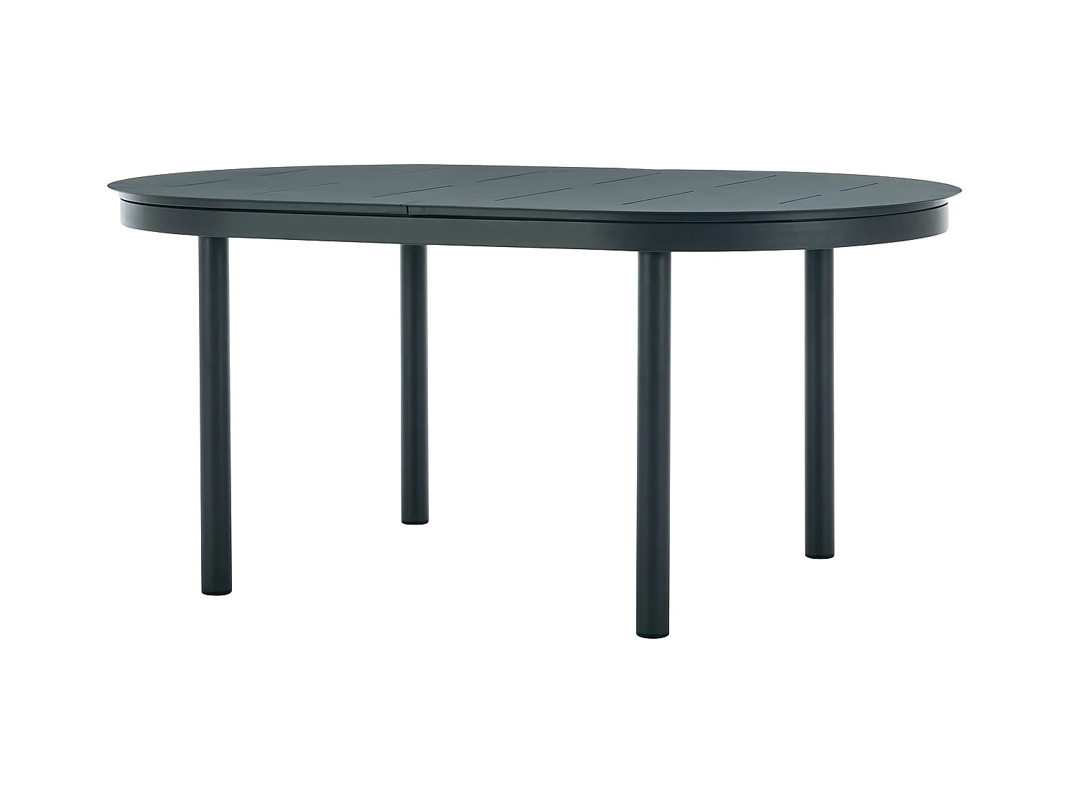 Mesa de comedor de jardín de aluminio: mesa extensible L.170/240 cm y 4 sillas apilables - Antracita - LOTTYS de MYLIA