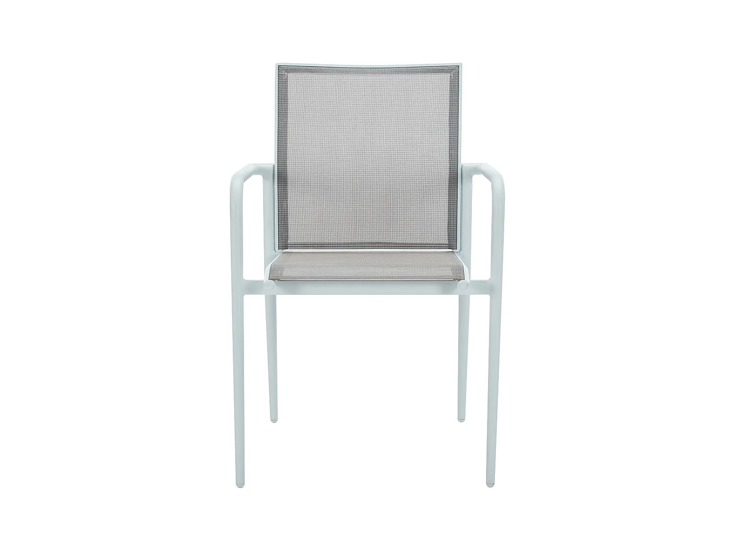 Conjunto de 2 sillas de jardín apilables de aluminio y textileno - Gris claro y blanco - YOHA de MYLIA