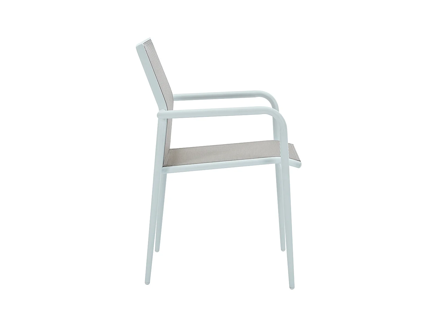 Conjunto de 2 sillas de jardín apilables de aluminio y textileno - Gris claro y blanco - YOHA de MYLIA