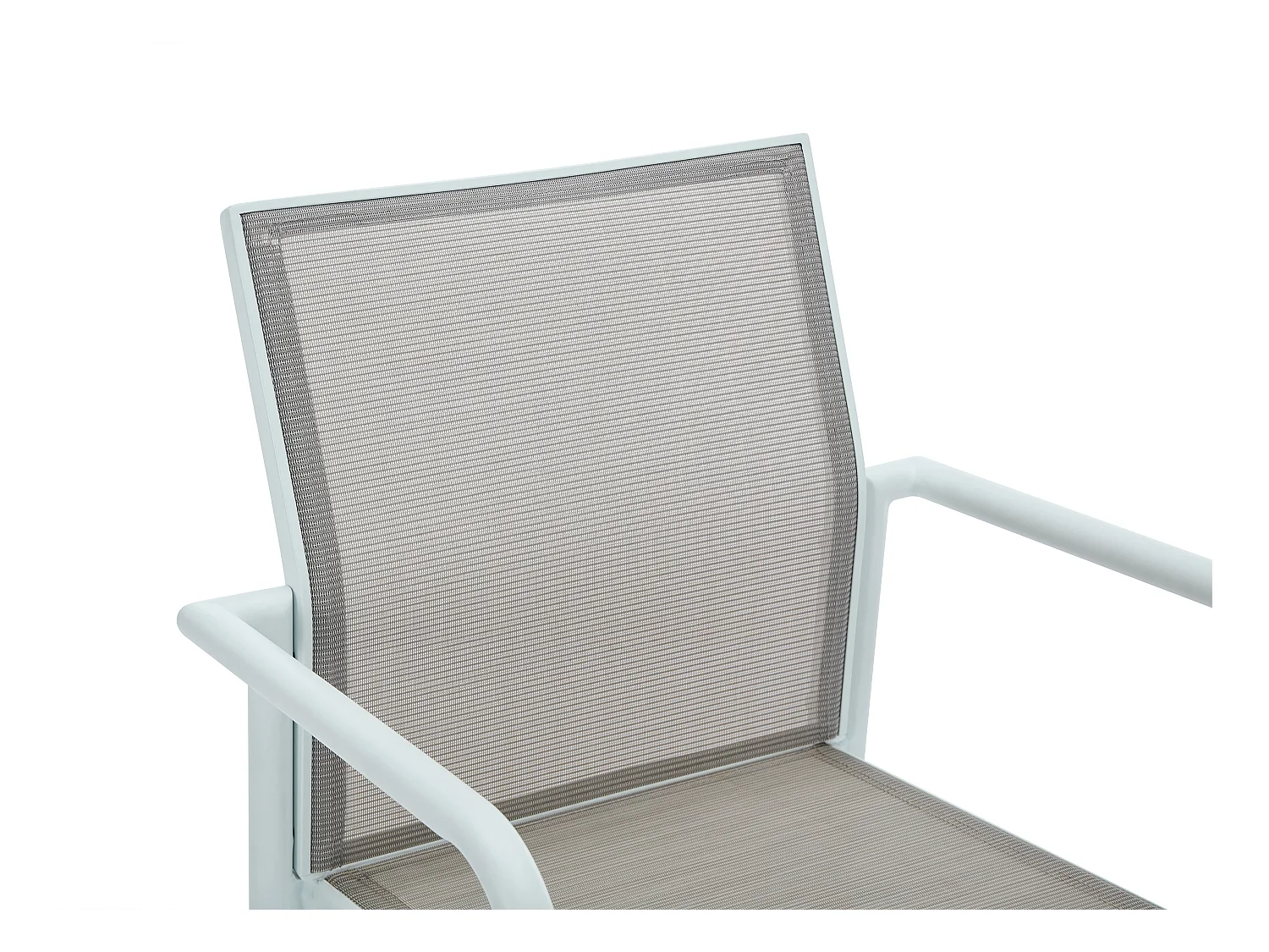 Conjunto de 2 sillas de jardín apilables de aluminio y textileno - Gris claro y blanco - YOHA de MYLIA