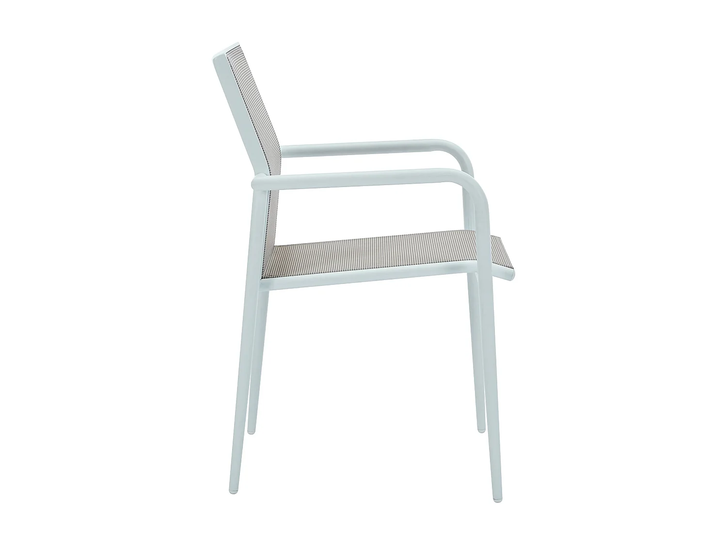 Lot de 2 fauteuils de jardin empilables en aluminium et textilène - Gris clair et blanc - YOHA de MYLIA