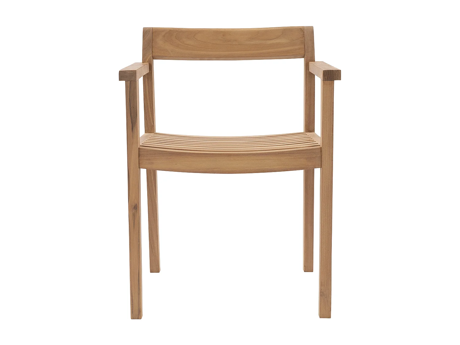 Conjunto de jantar de jardim em teca, 1 mesa C135 cm + 4 cadeirões, natural claro - TRIANI de MYLIA