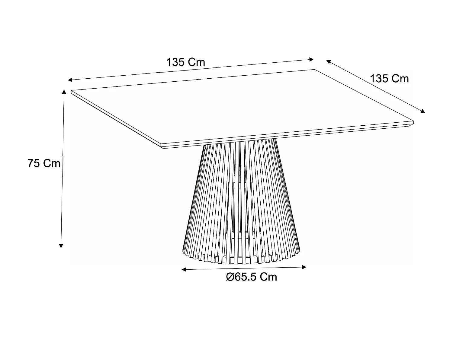 Salle à manger de jardin en teck : 1 table L.135 cm + 4 fauteuils - Naturel clair - TRIANI de MYLIA