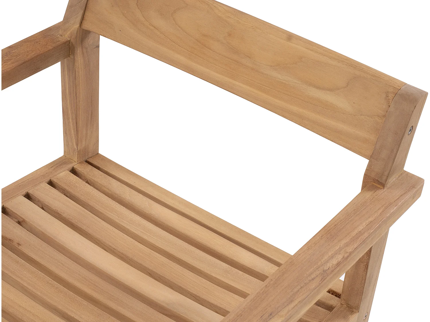 Conjunto de jantar de jardim em teca, 1 mesa, C135 cm + 8 cadeirões natural claro - TRIANI de MYLIA