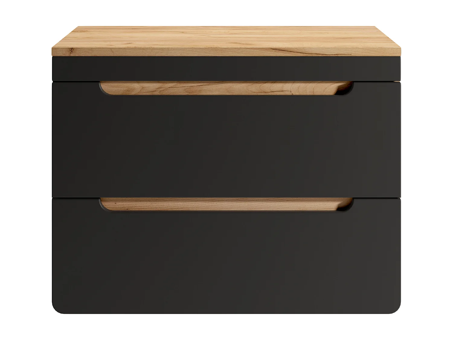 Mueble suspendido con tablero para lavabo - 80 cm - natural claro y antracita - ARUBA