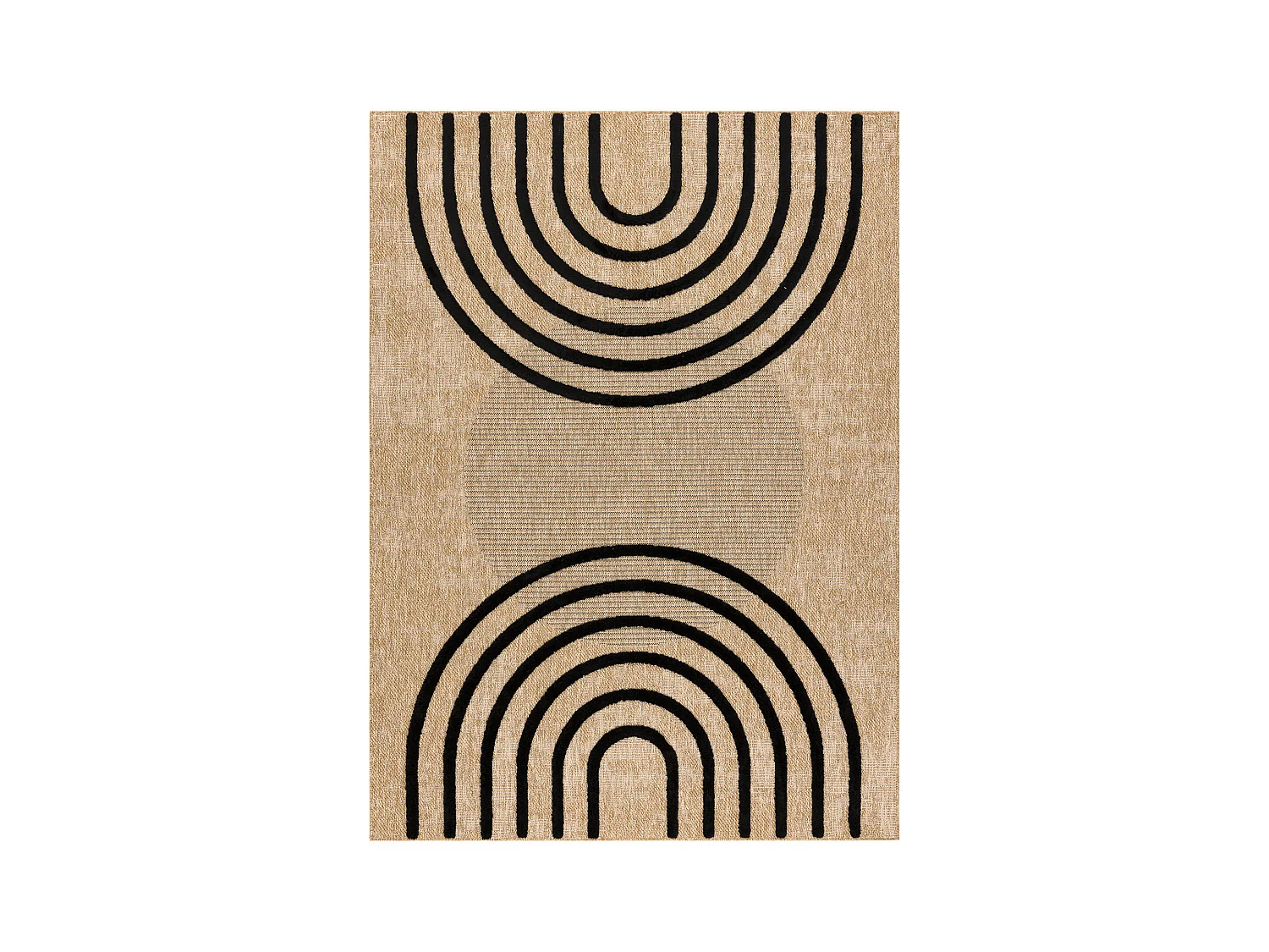 Tapis SPARK 0688 beige / noir - Géométrique, sisal, structurel 120x170 cm