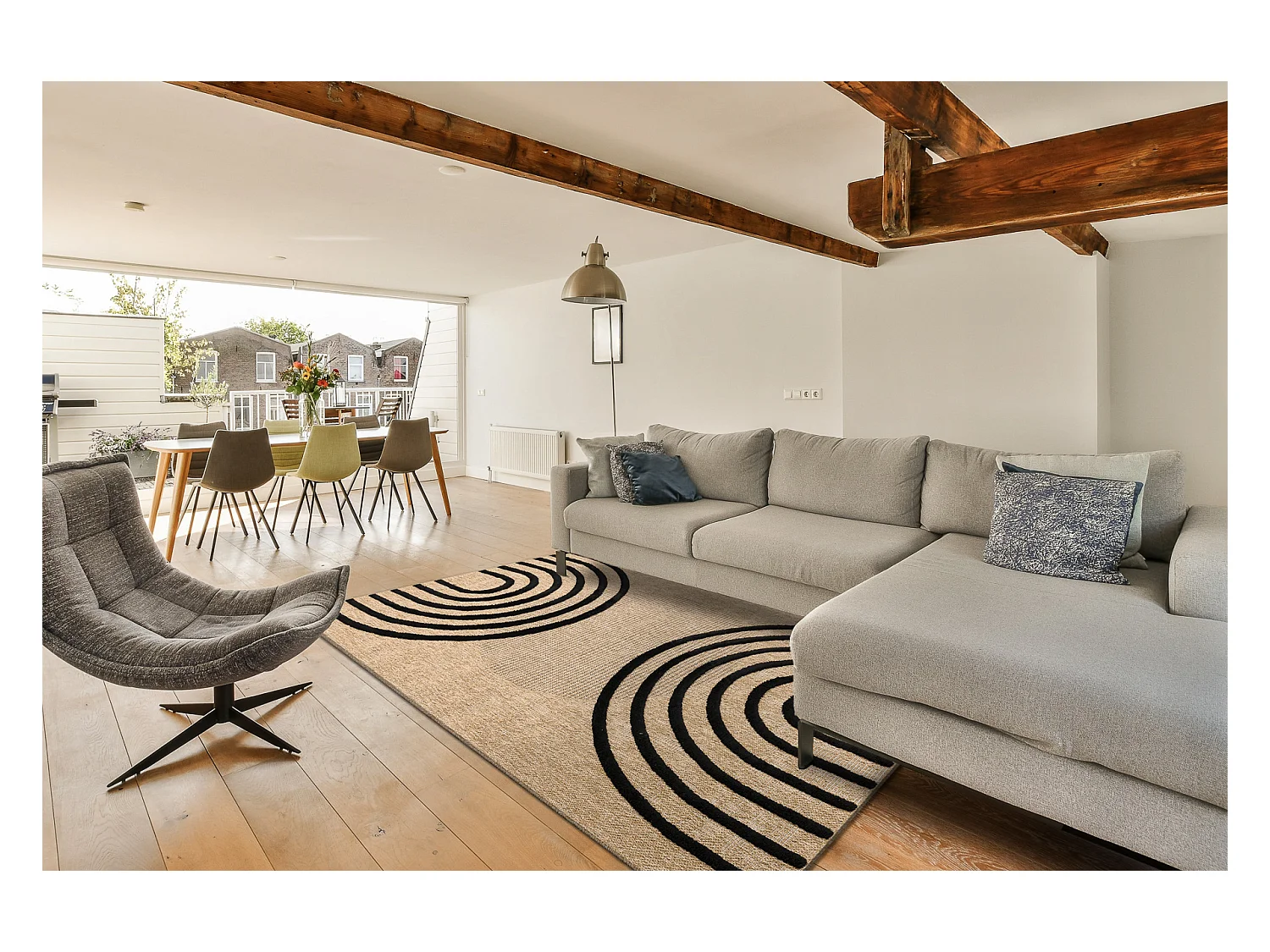 Tapis SPARK 0688 beige / noir - Géométrique, sisal, structurel 120x170 cm