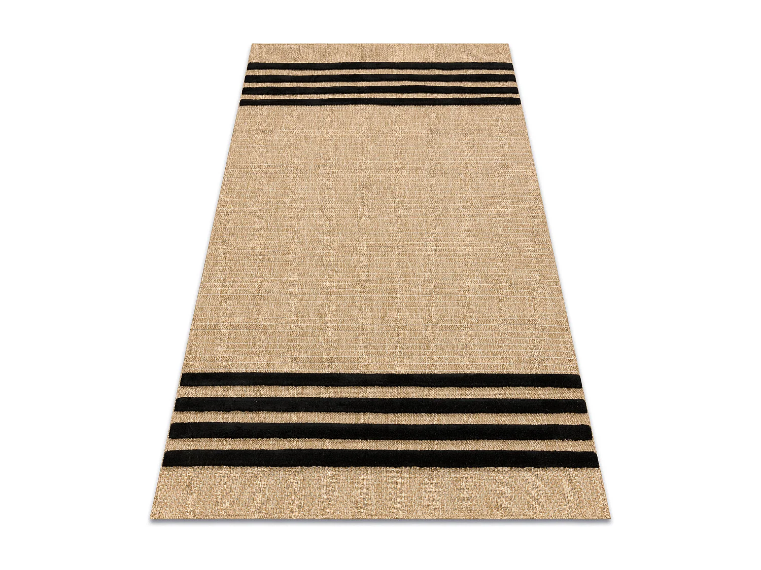 Tapis SPARK 0689 beige / noir - Lignes, sisal, structurel 120x170 cm