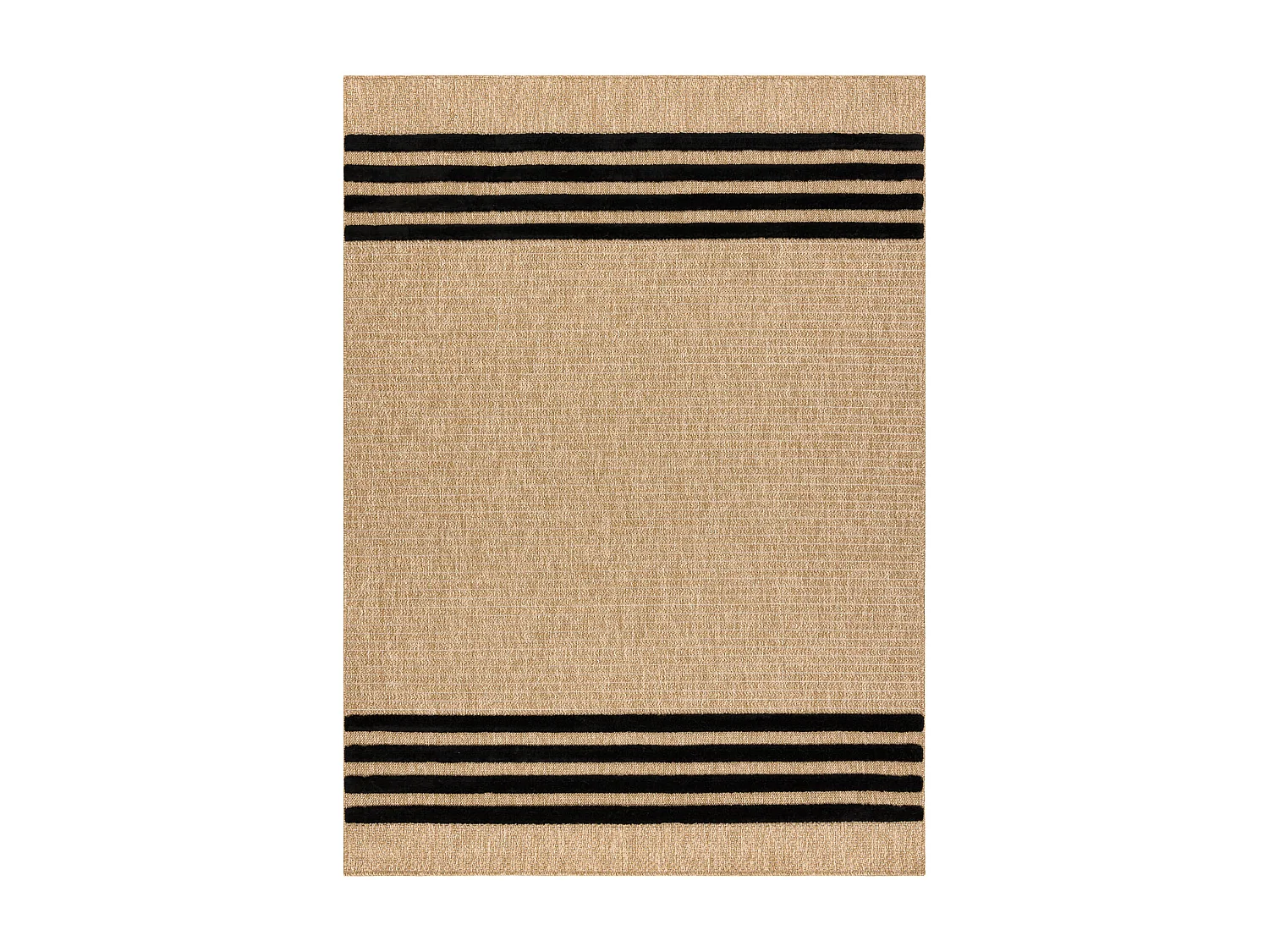 Dywan SPARK 0689 beż / czarny - Linie, sizal, strukturalny  120x170 cm