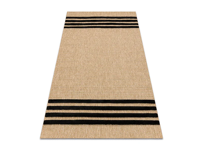 Tapis SPARK 0689 beige / noir - Lignes, sisal, structurel 120x170 cm
