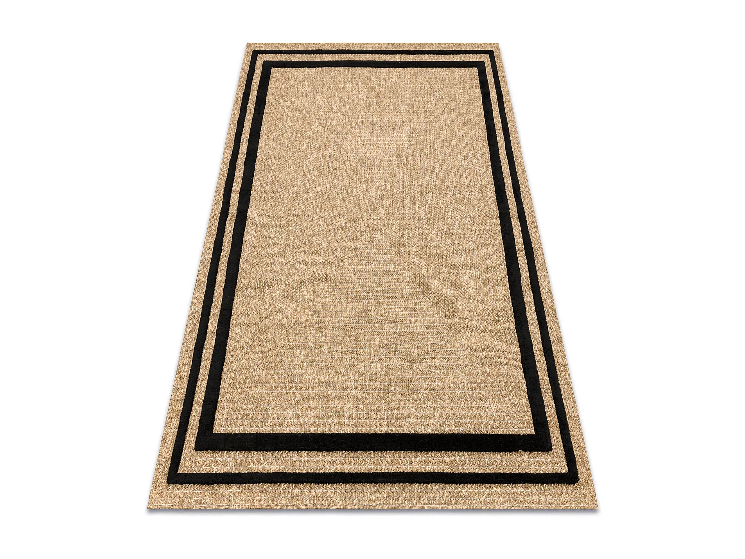 Tapete SPARK 0687 bege / preto - Quadro, sisal, estrutural 180x270 cm