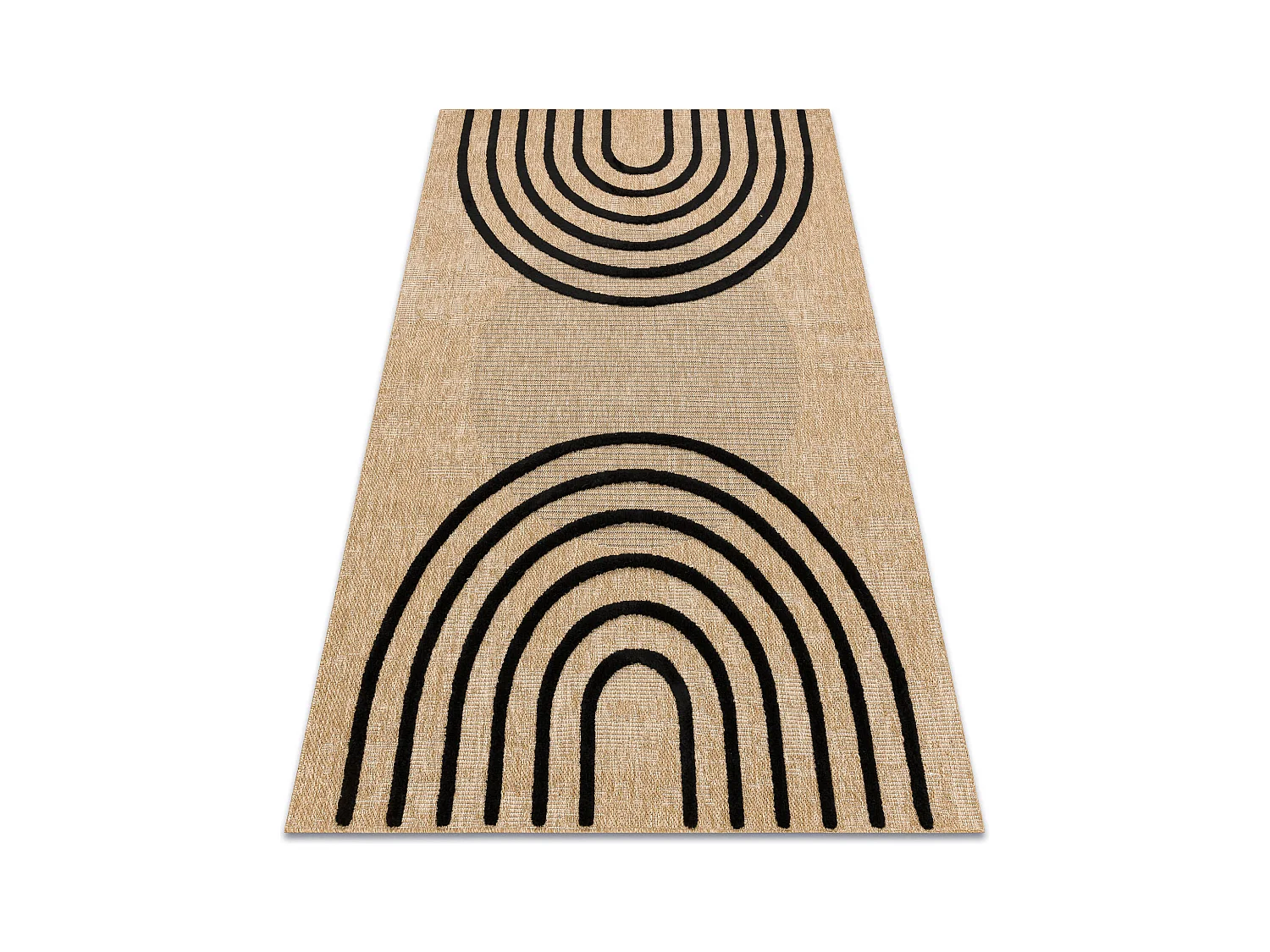 SPARK 0688 beige / schwarz Teppich - Geometrisch, Sisal, Strukturell 140x190 cm