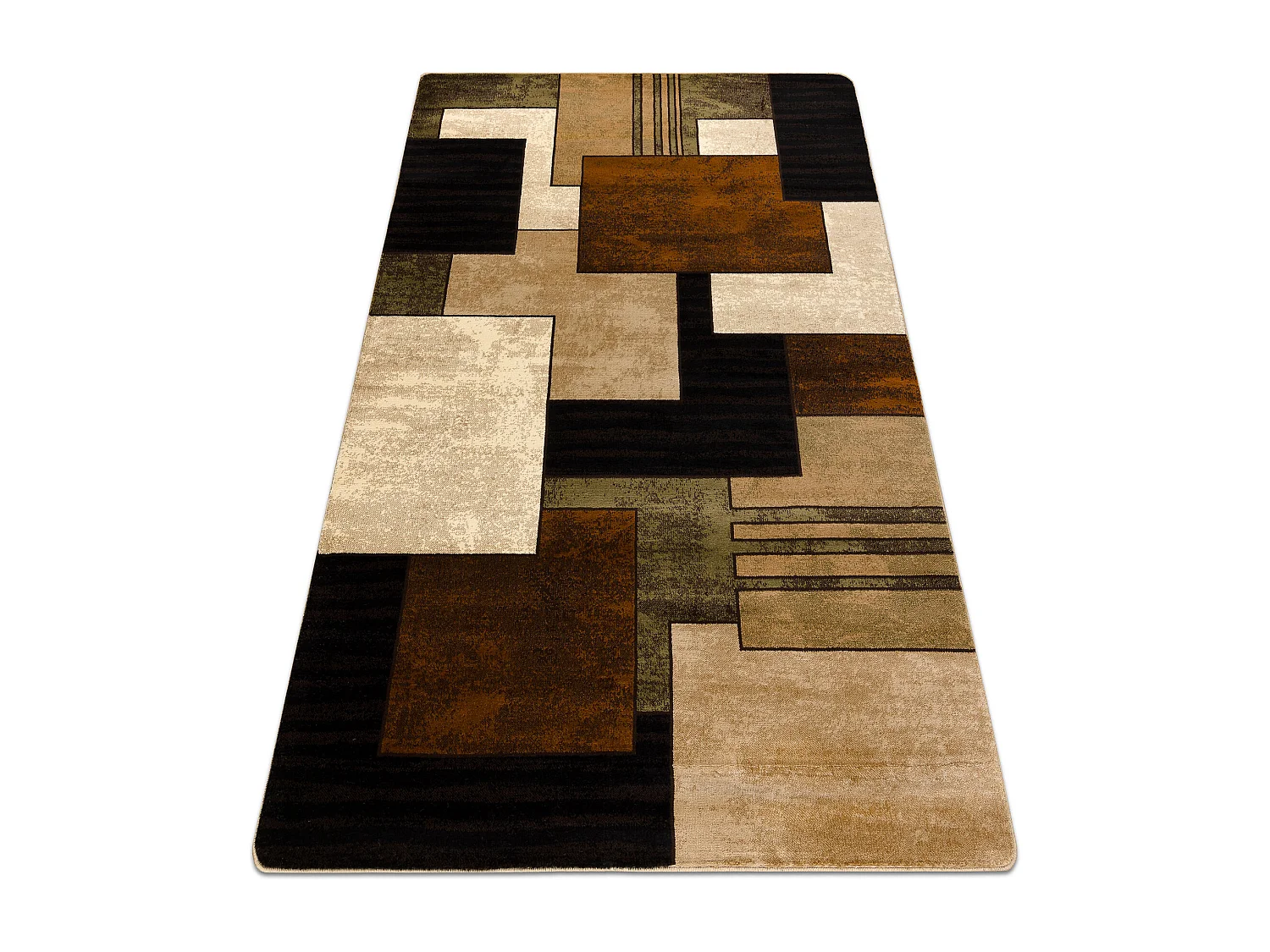 Dywan ROYAL 5367 Geometryczny 3D - czarny / brązowy 100x200 cm