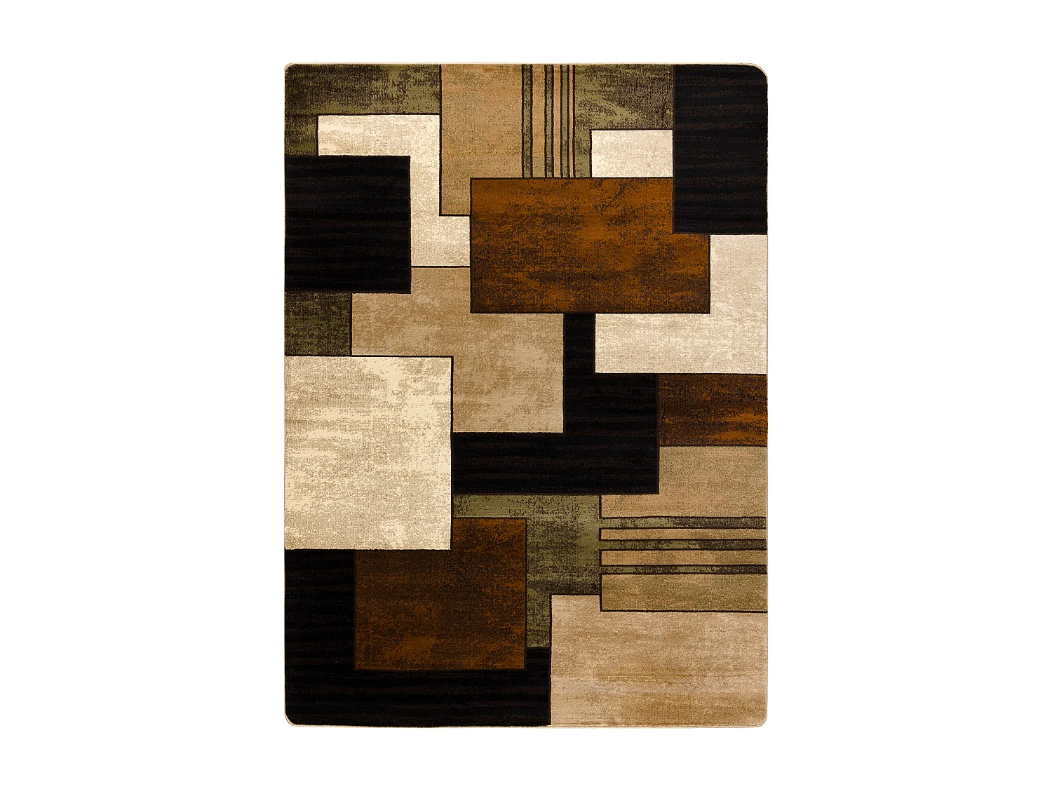 Dywan ROYAL 5367 Geometryczny 3D - czarny / brązowy 100x200 cm