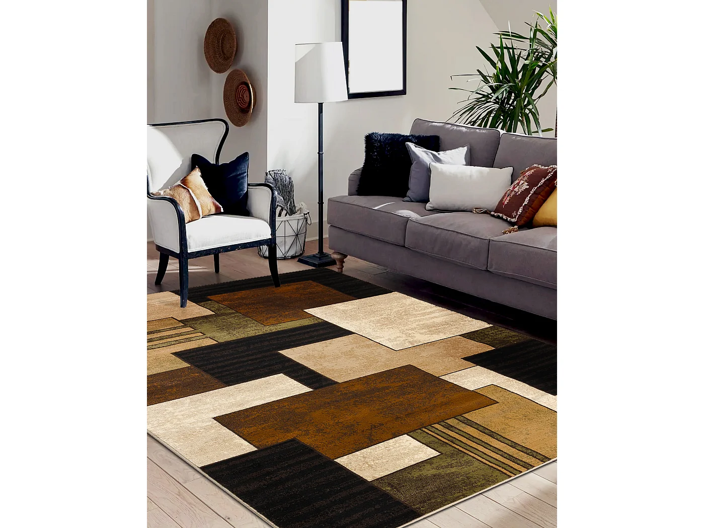 Dywan ROYAL 5367 Geometryczny 3D - czarny / brązowy 100x200 cm