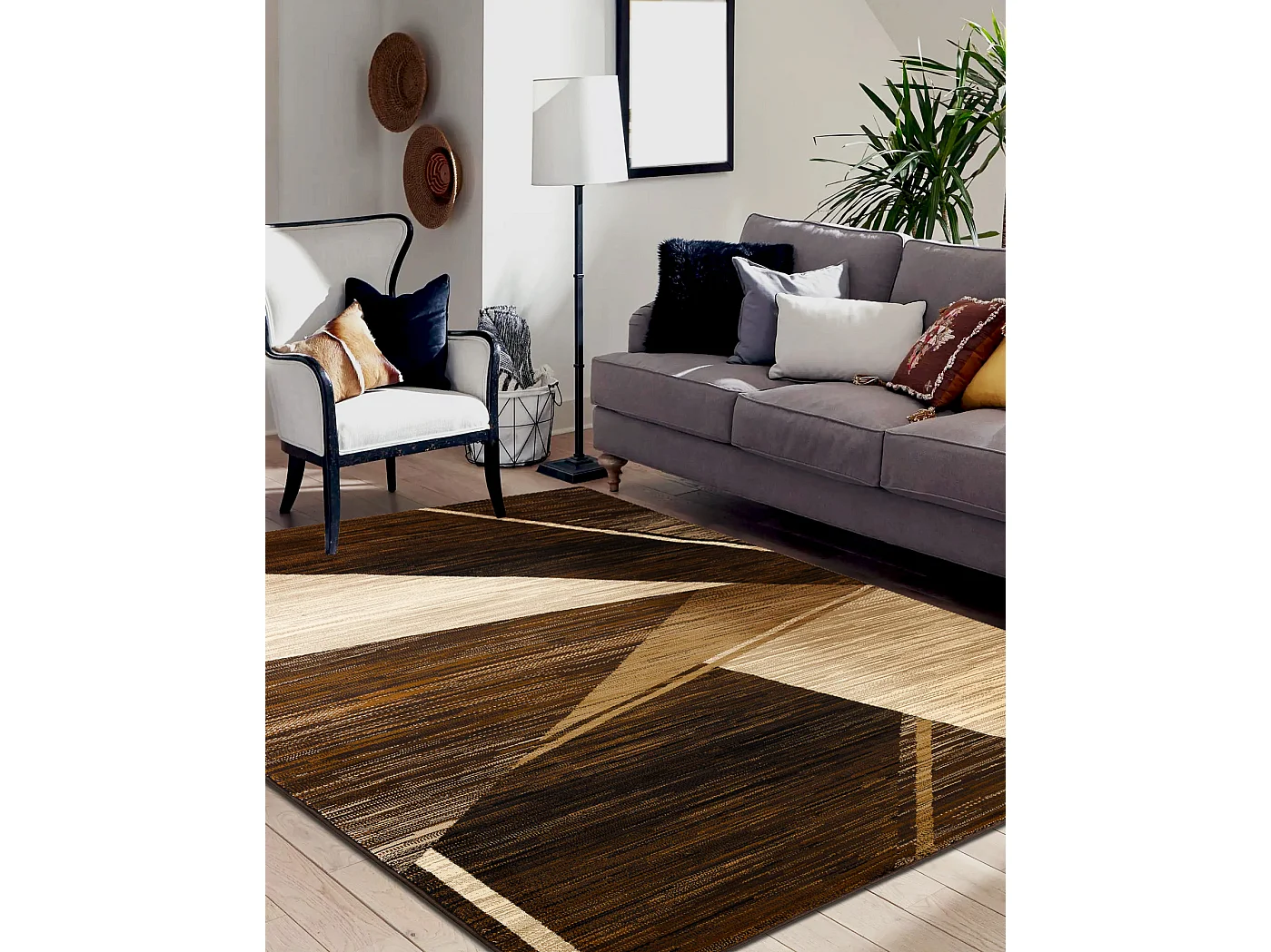 Tapis ROYAL HE397 Géométrique - marron / beige 200x290 cm