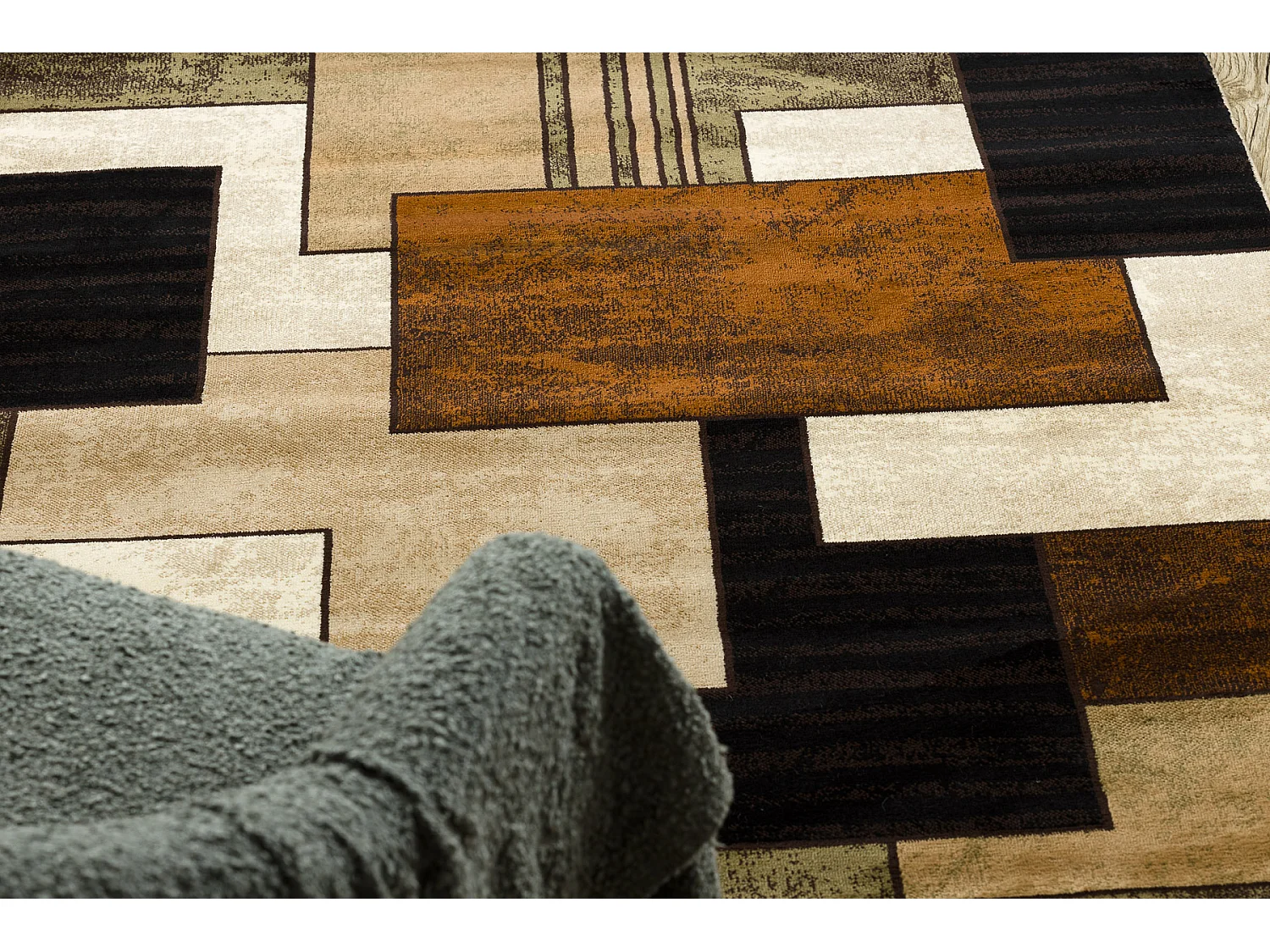 Tapis ROYAL 5367 Géométrique 3D - noir / marron 200x290 cm