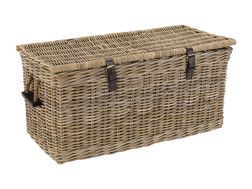 KALLY - Coffre de rangement en rotin naturel 100cm