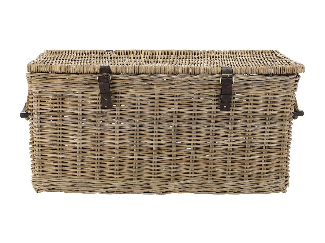 KALLY - Coffre de rangement en rotin naturel 100cm
