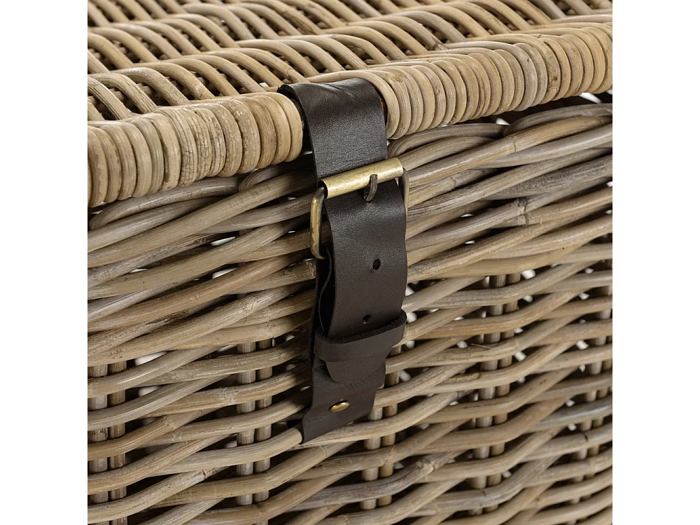 KALLY - Coffre de rangement en rotin naturel 100cm