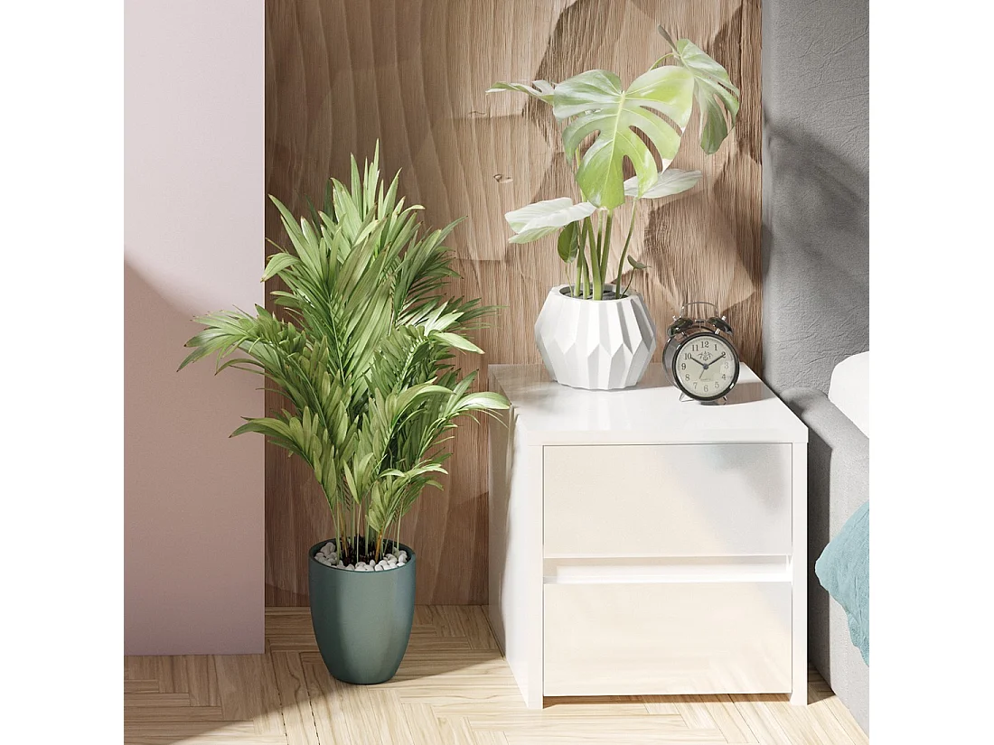 Table de Nuit SHERRY - Design Moderne avec 2 Tiroirs