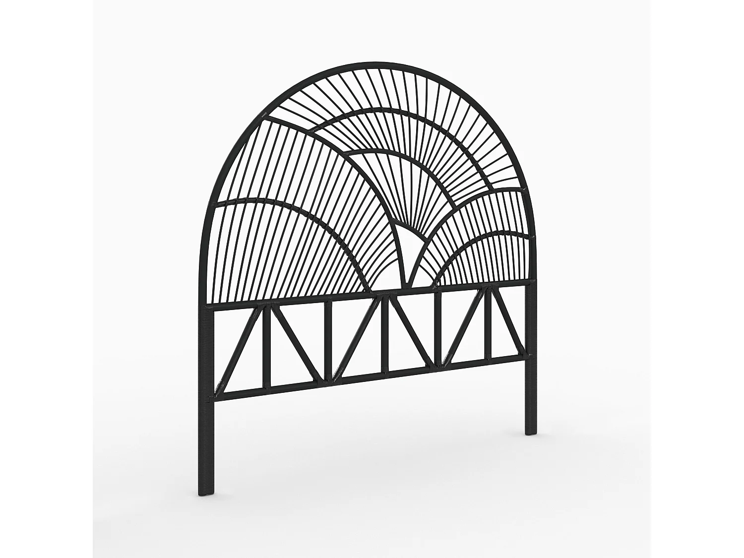 Cabecero de cama en ratán negro 160 cm - Séléné