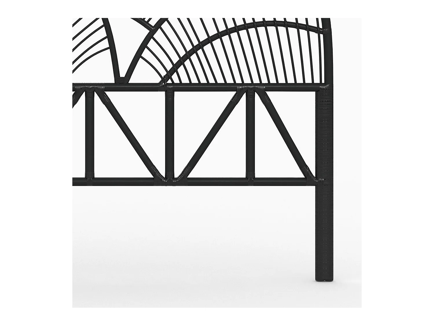 Cabecero de cama en ratán negro 160 cm - Séléné