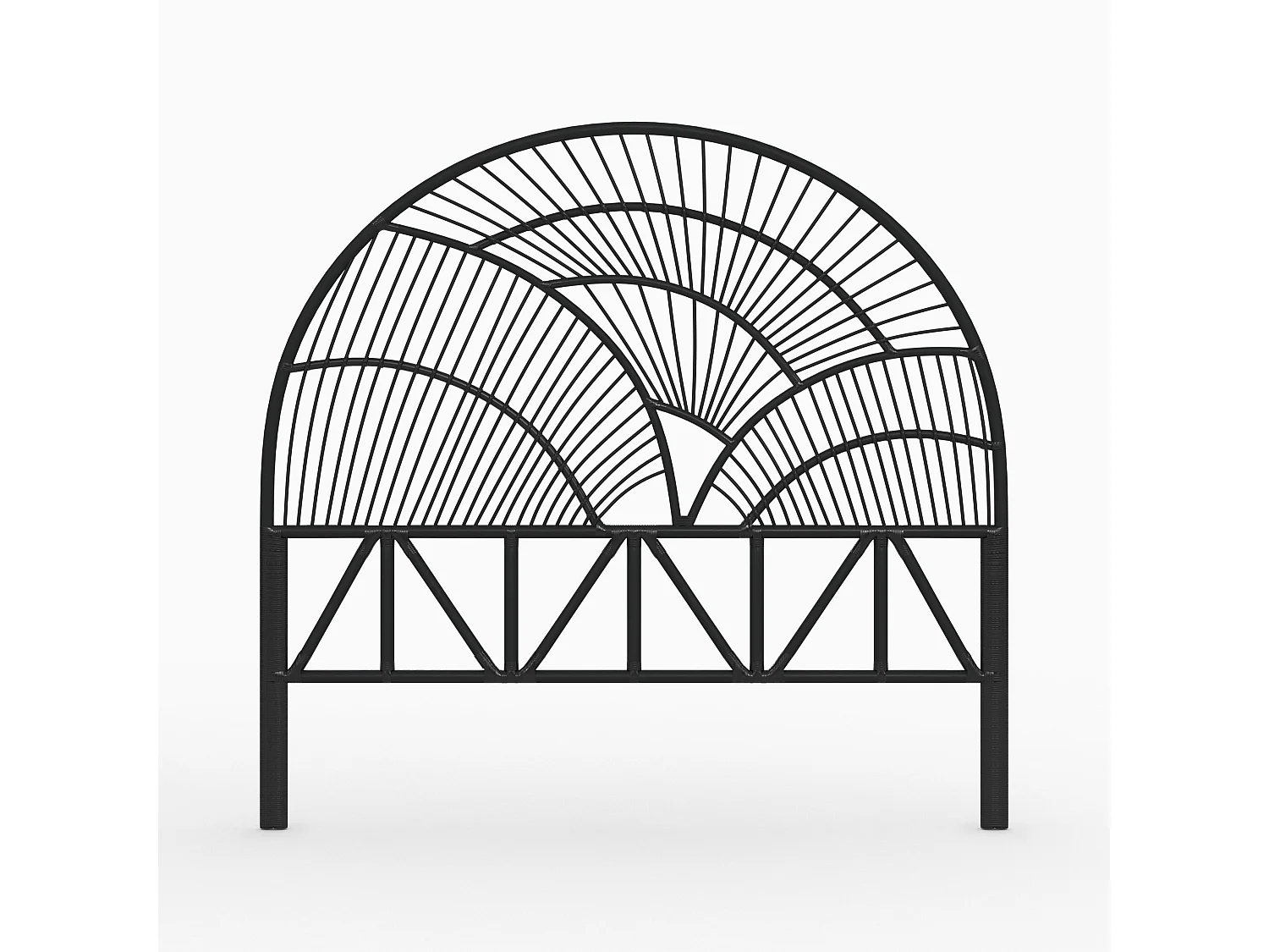 Tête de lit en rotin noir 160 cm - Séléné