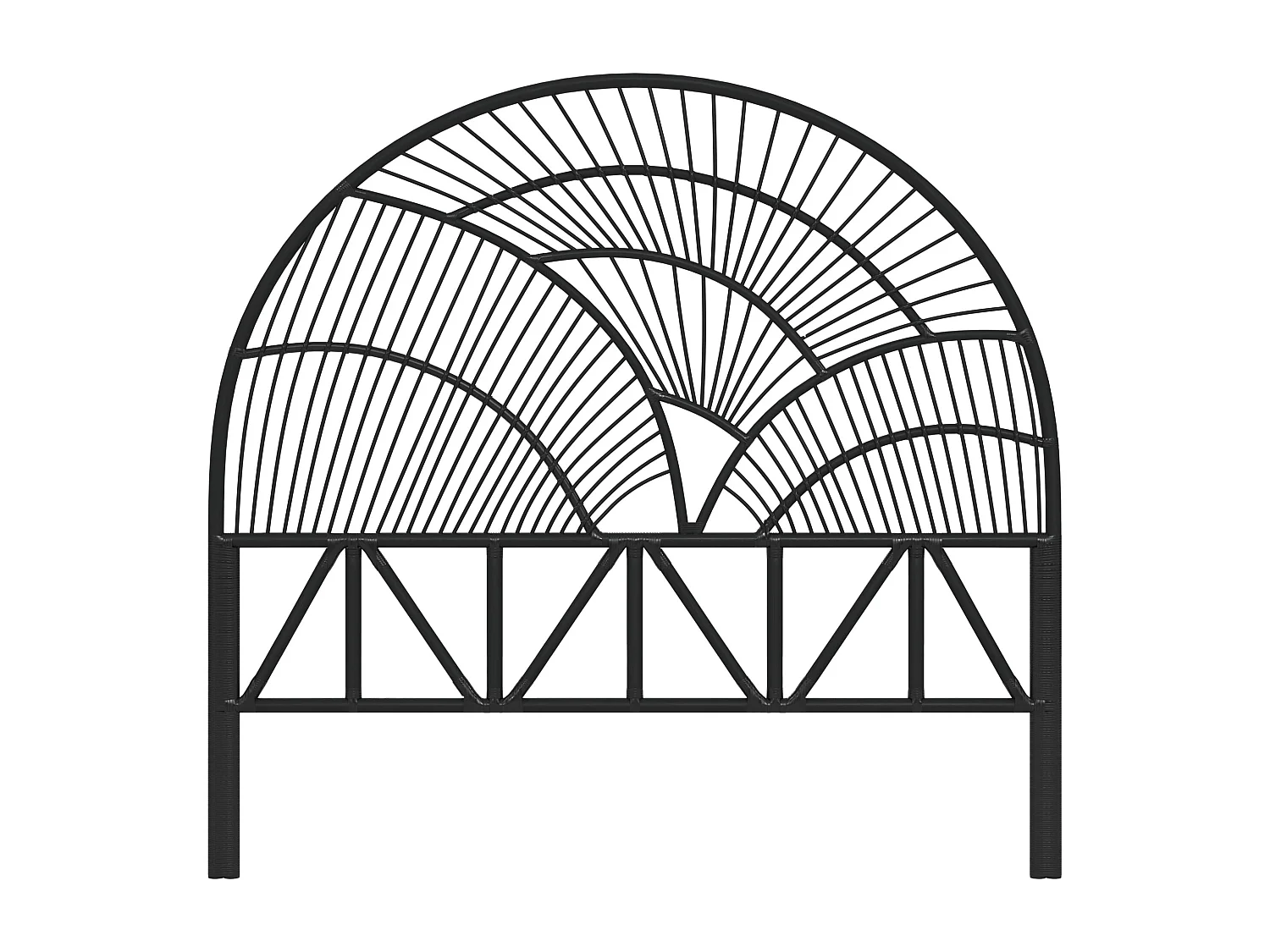 Testiera in rattan nero 160 cm - Séléné