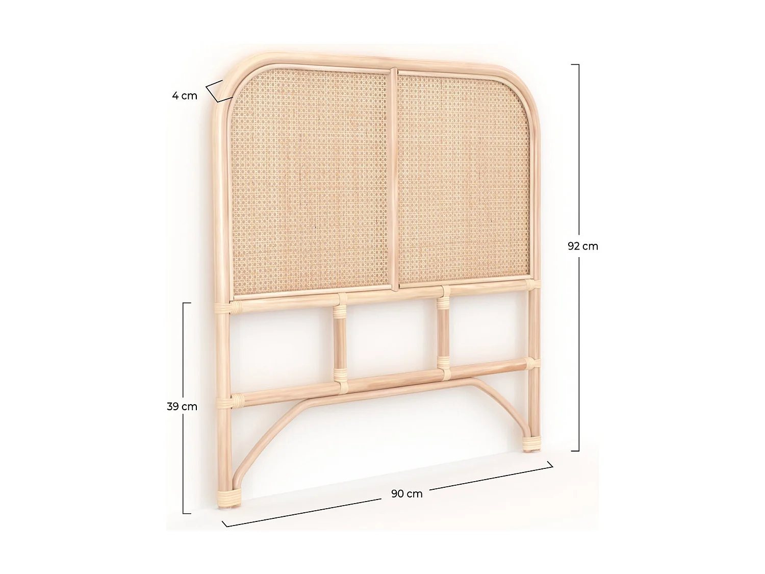 Tête de lit en rotin et cannage 90 cm - Naïra