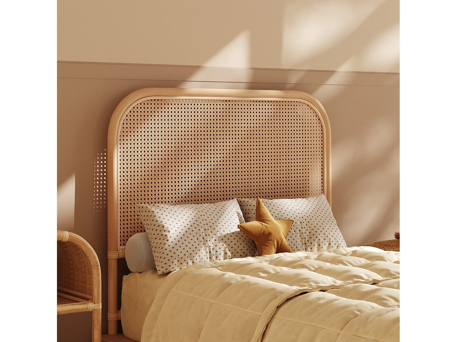 Kopfteil aus Rattan und Geflecht 90 cm - Naïra