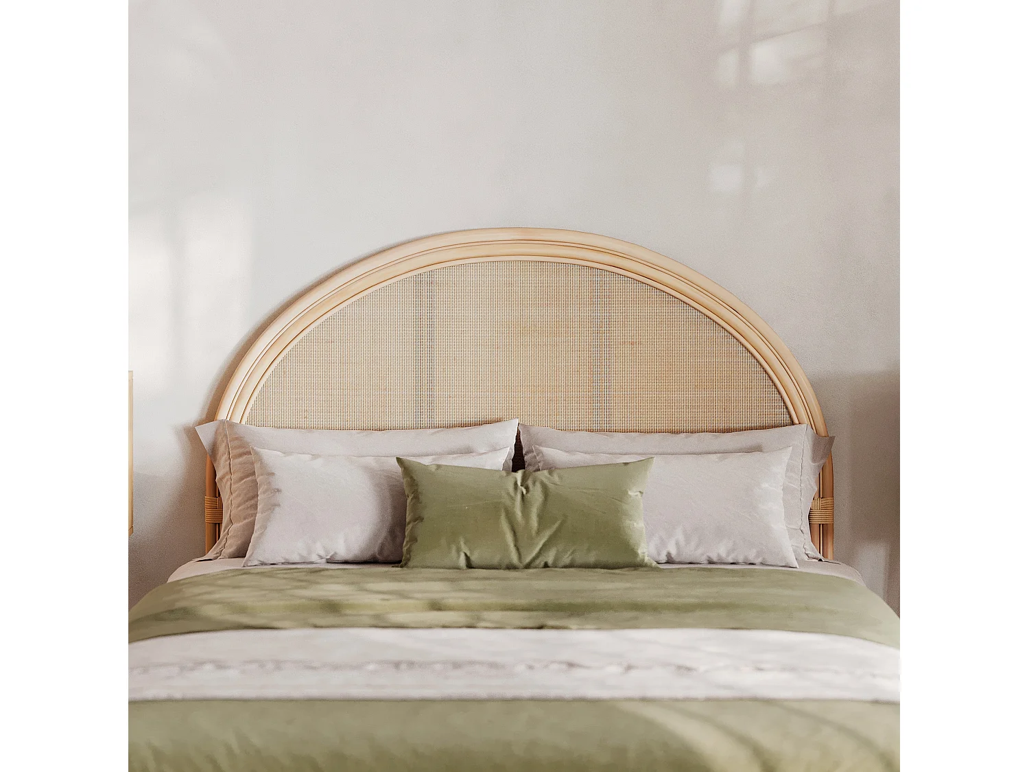 Cabecero de cama en ratán y rejilla 140 cm - Madya