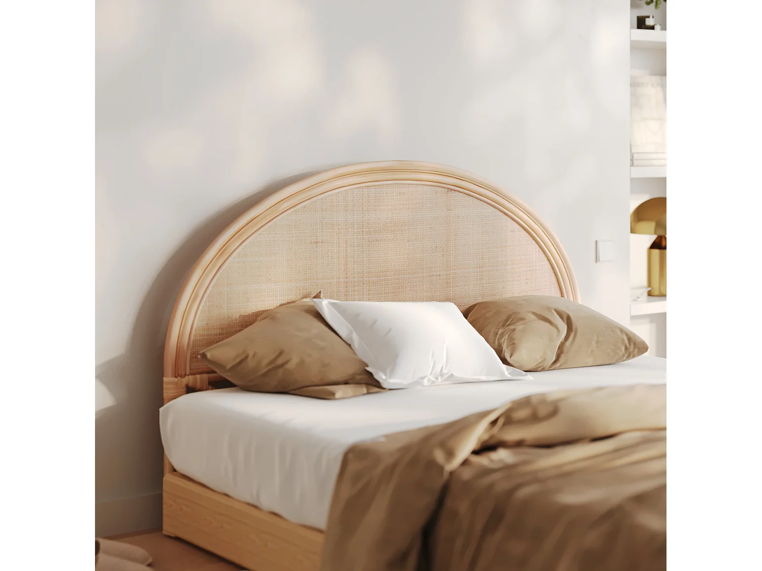 Cabecero de cama en ratán y rejilla 160 cm - Madya