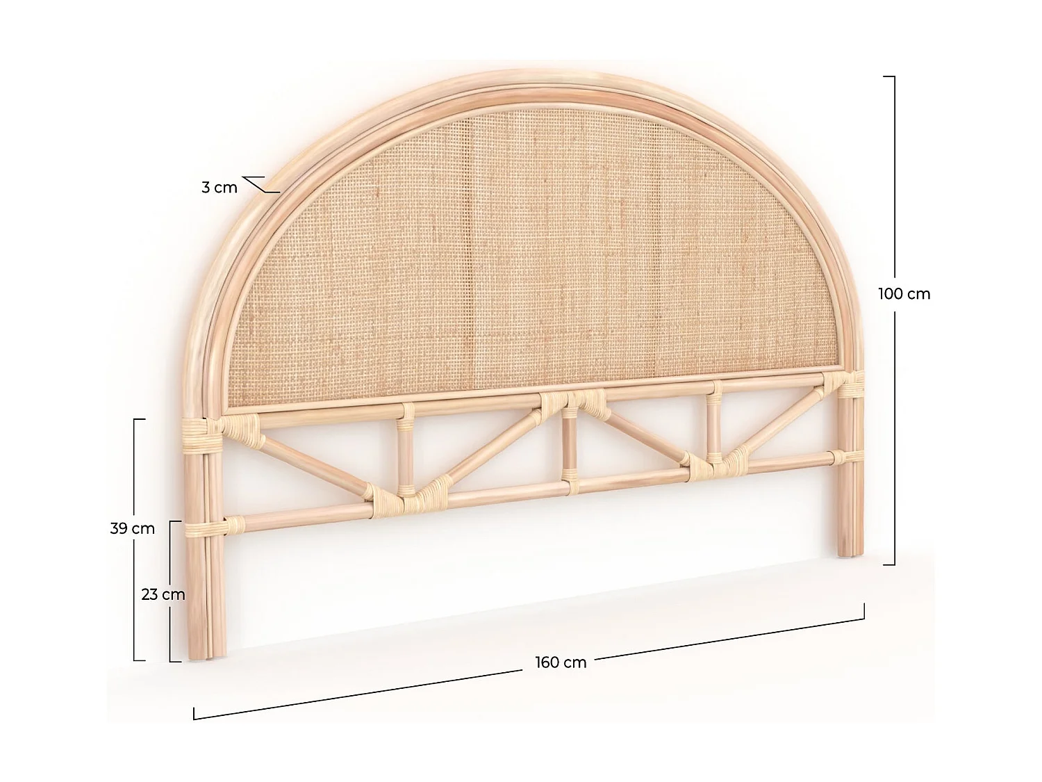 Tête de lit en rotin naturel 160 cm - Madya