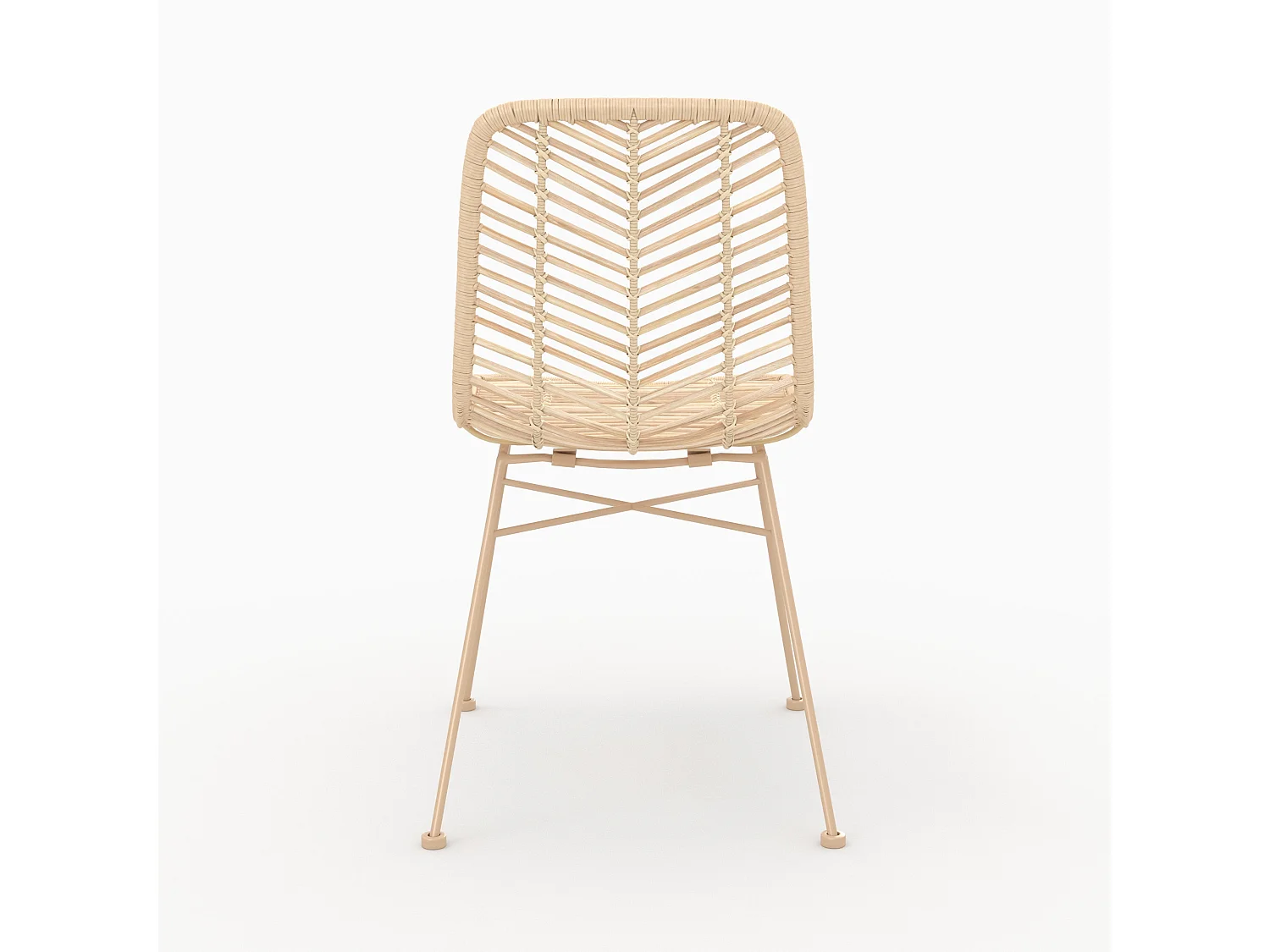 Lot de 2 chaises en rotin naturel et pieds beiges - Tamara