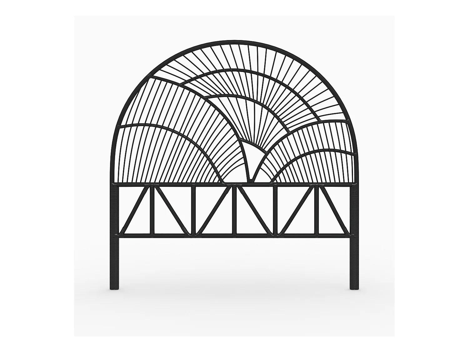 Cabecero de cama en ratán negro 140 cm - Séléné