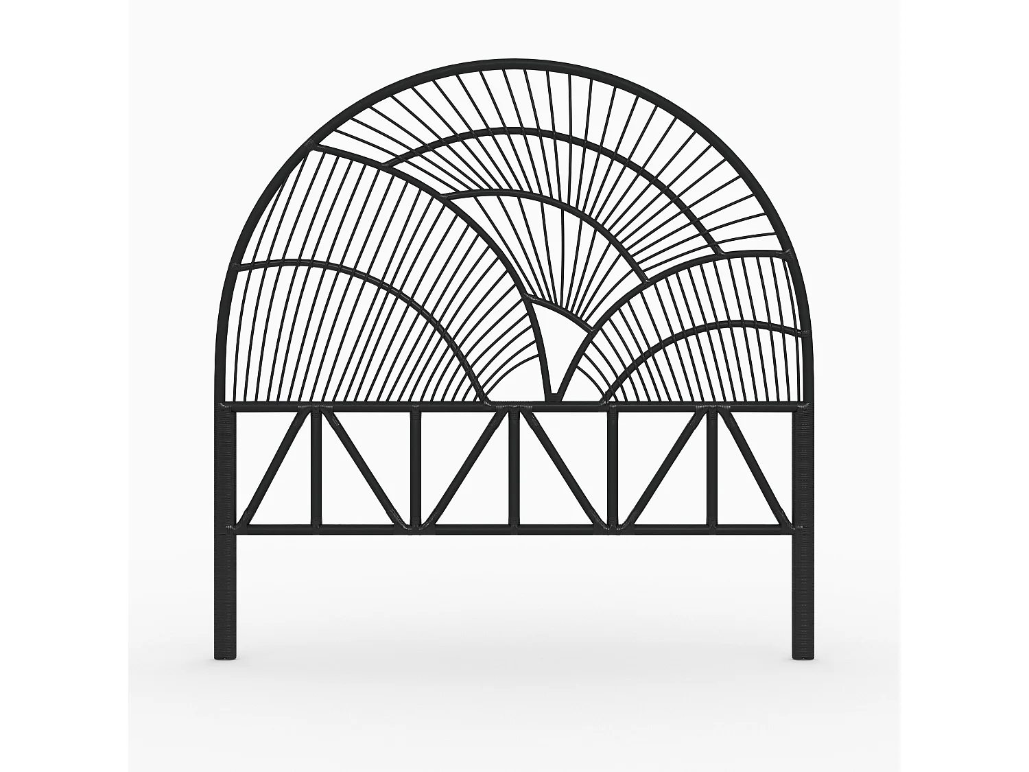 Testiera del letto in rattan nero 140 cm - Séléné