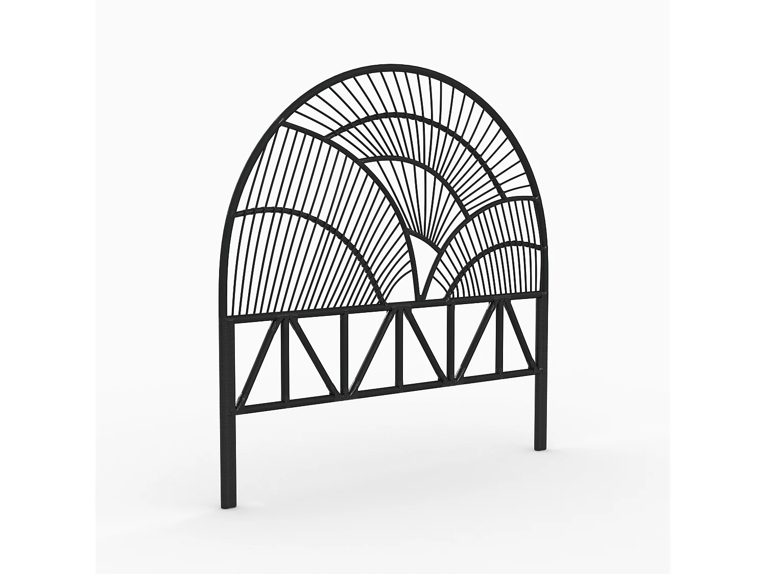 Tête de lit en rotin noir 140 cm - Séléné