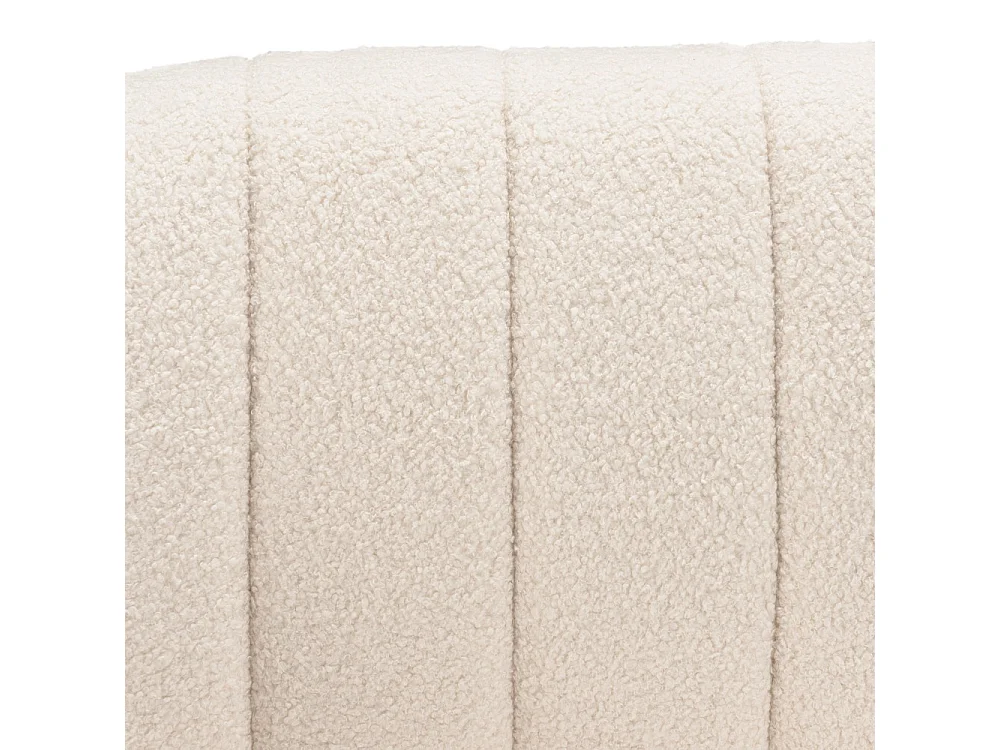 LEOPOLD - Canapé coquillage 2 places en tissu bouclette blanc