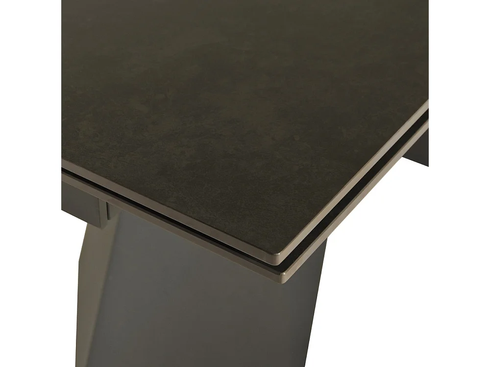Table à manger extensible en pierre PALACIO 160x90cm + 2 allonges de 40cm - 10 personnes / Anthracite